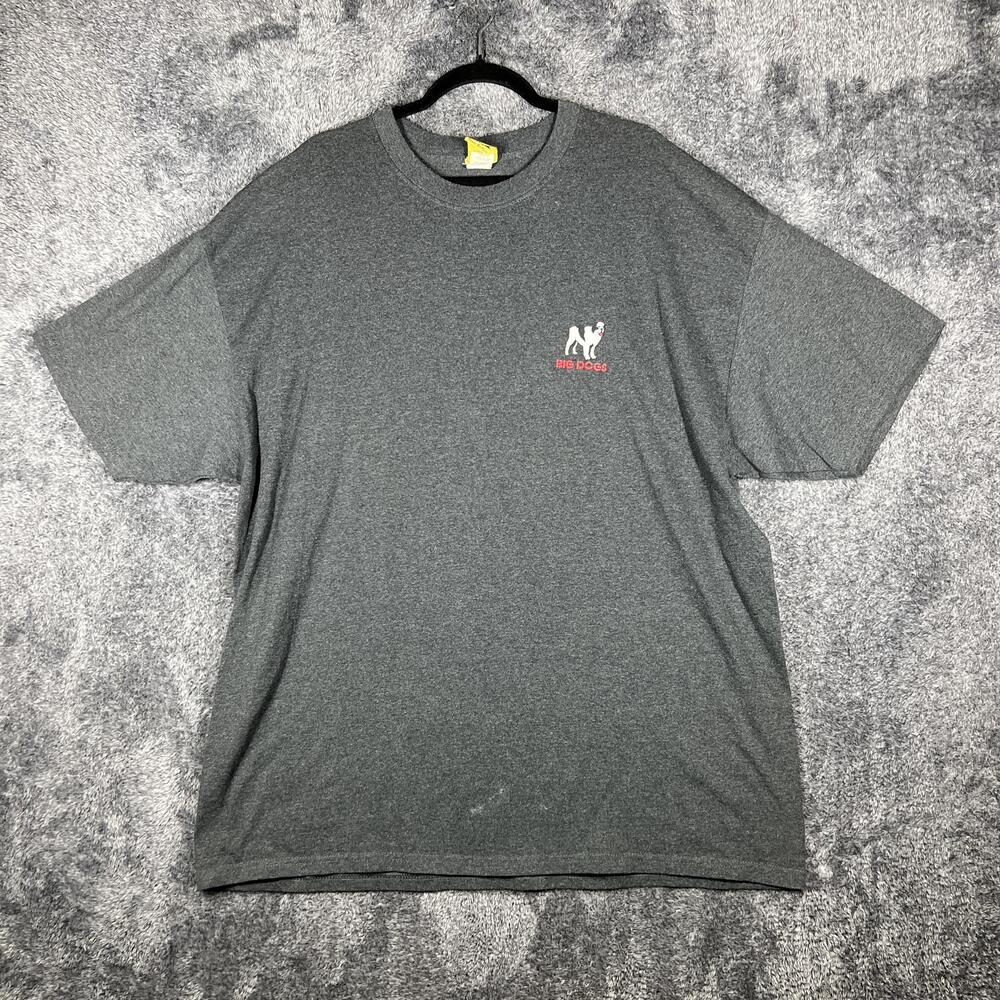 Big Dogs Shirt Mens 2XL Gray Graphic Crew Neck Cotton Relaxed Fit Logo